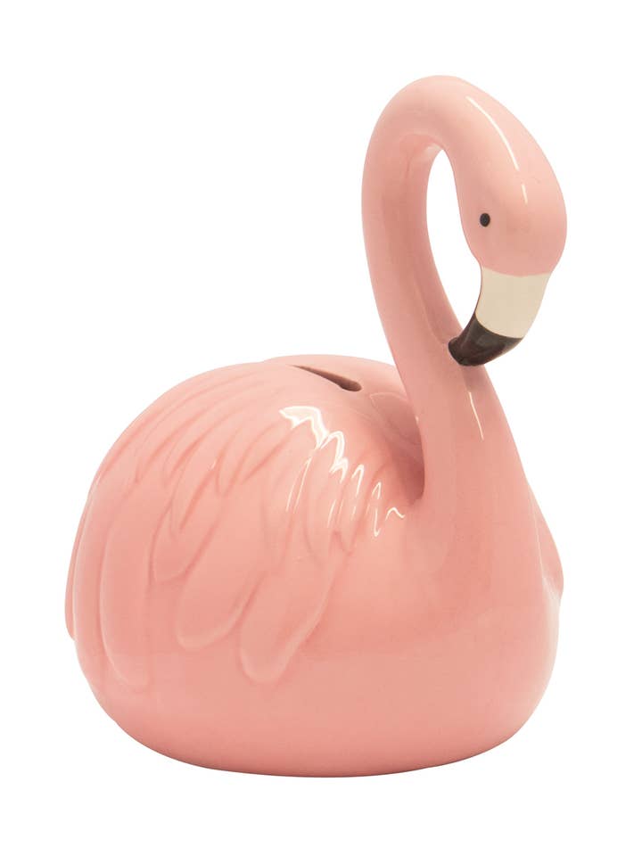 Flamingo sparemønt i keramik med relief 19 x 8 x 19 cm for engroshandel hos Joy Toy