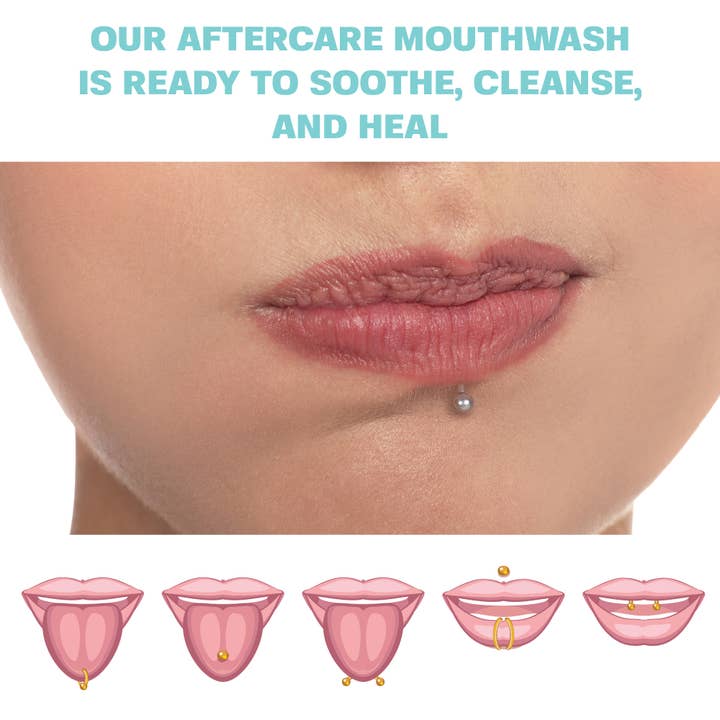 Base Laboratories - Wholesale Mouthwash - Piercing Aftercare Mouthwash - Mint Cantaloupe, 16 oz5