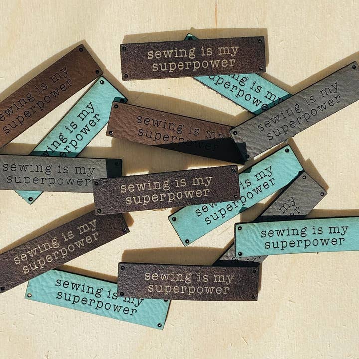 Infamous Cuts - Wholesale Craft Supplies - Sewing is my Superpower — Leather Sewing Label