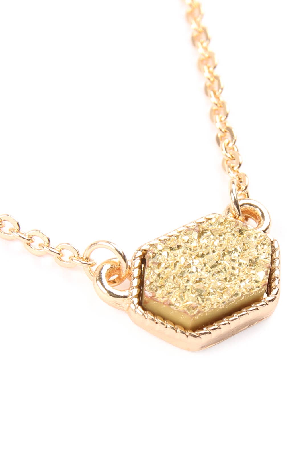 MYS Wholesale Inc - Wholesale Jewelry Set - Druzy Hexagon Pendant Necklace Earring Set40