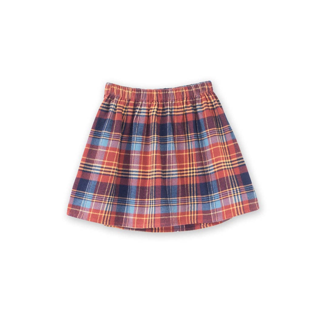 Beet World - Wholesale Skirt - Kids - Coral Skirt | Rust Plaid2
