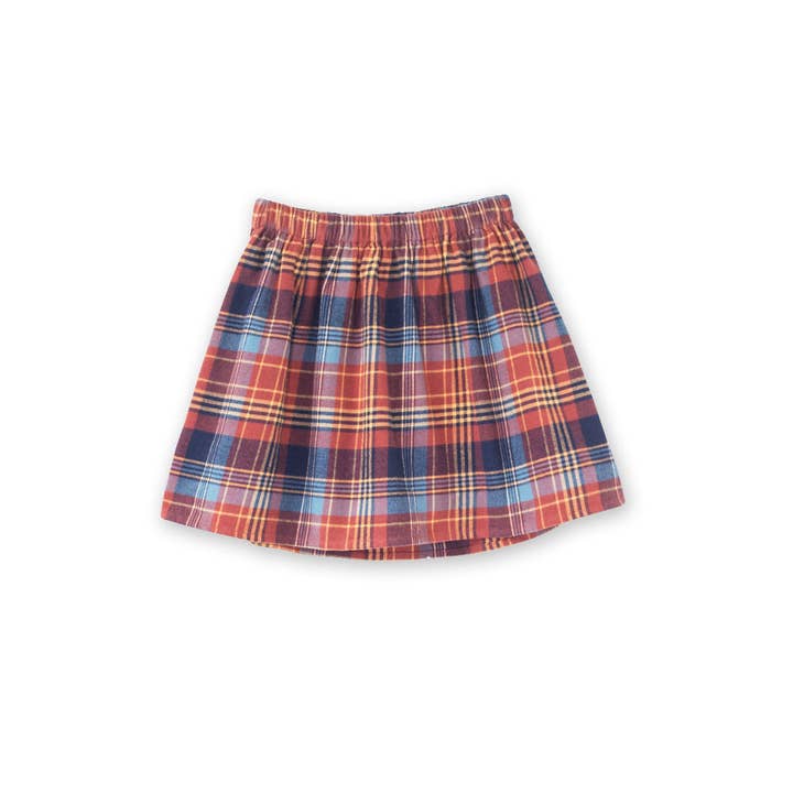 Beet World - Wholesale Skirt - Kids - Coral Skirt | Rust Plaid2