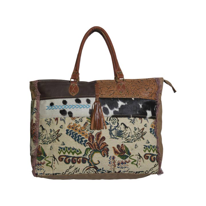 Hopofly Bags – Großhandel Weekender-Tasche – Damen – Piko Weekender-Tasche für Damen aus Canvas und Leder