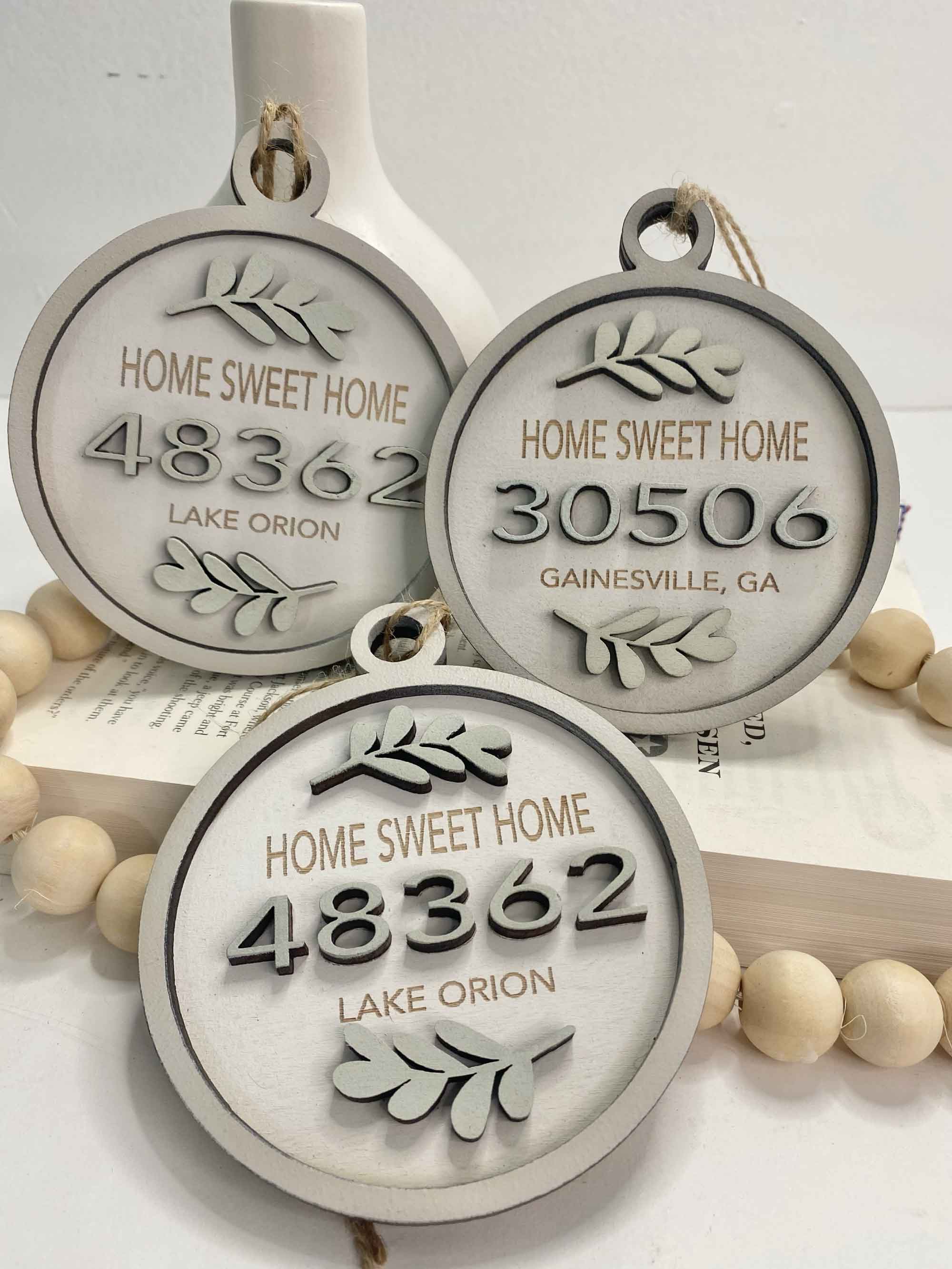 Pine Designs - Wholesale Ornament - Ornament - "Any" Zip Code Wood Ornament or Gift Tag0