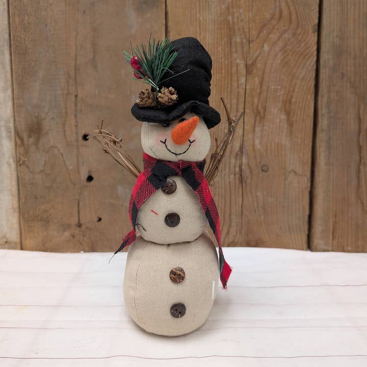 Plush Snowman with Twig Arms for wholesale by A.T. Imports