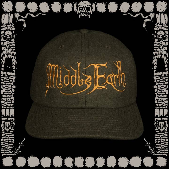 "MIDDLE-EARTH" WOOL BLEND STRAPBACK CAP for wholesale by Horrid Realm