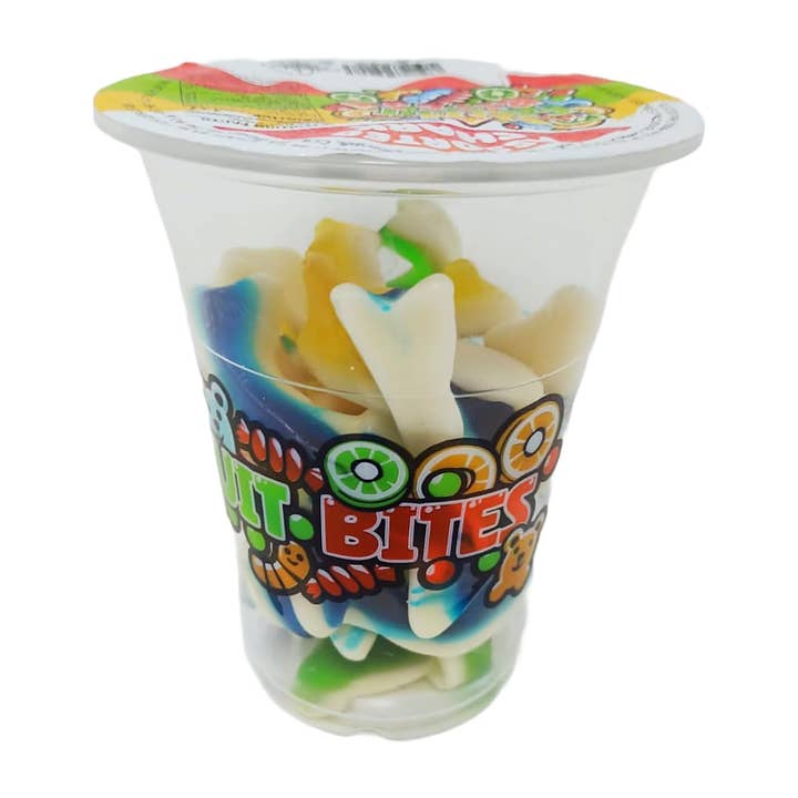 Cup candy Assorted Shark Fun fruit Bites 6oz for wholesale by SaniLLC