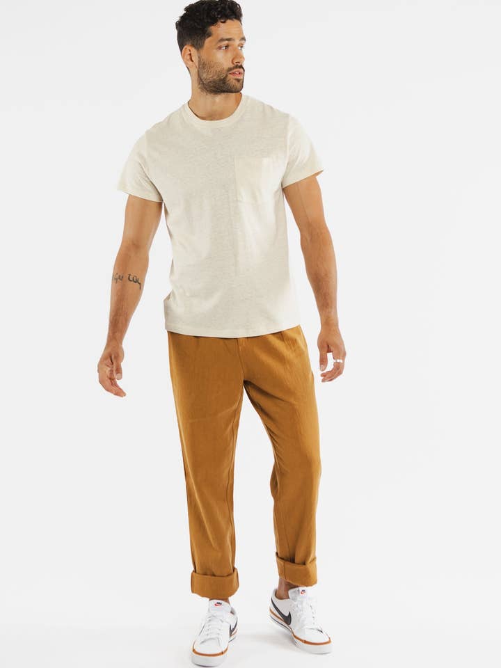 Organic Hemp Pocket Tee / Ivory for wholesale on Faire7