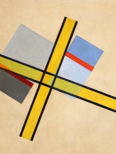 Yellow cross Q VII by Làzloò Moholy-Nagy, 1922 - Postcard for wholesale by Flashback Shop