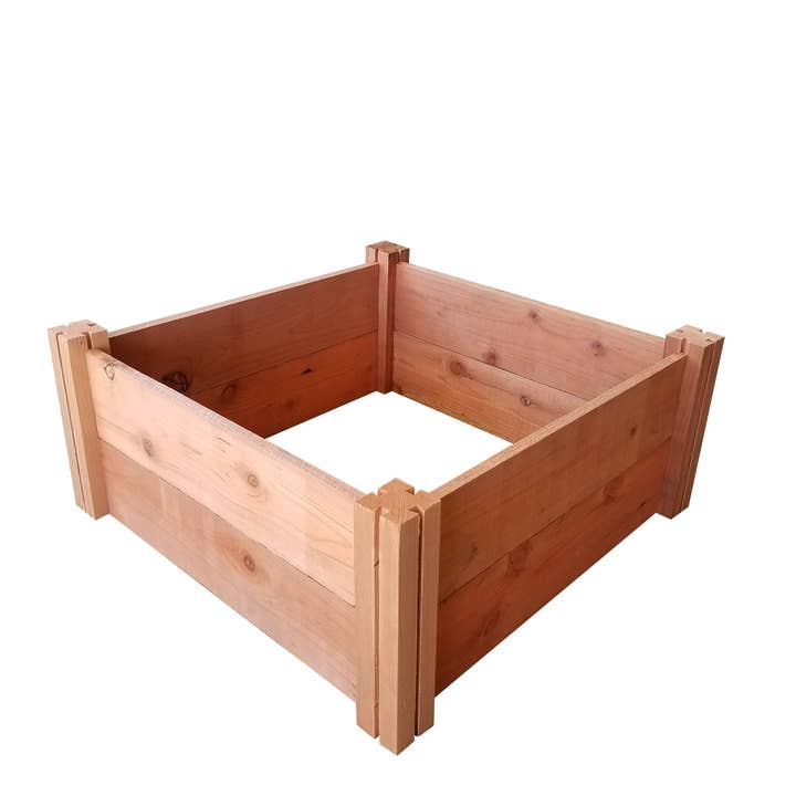 GrowGardens 2' x 2' Redwood Raised Garden Bed for wholesale by GrowGardens