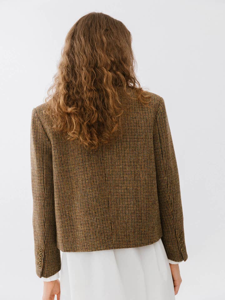 SaddleBrown Vintage Round Neck Jacket for wholesale on Faire10