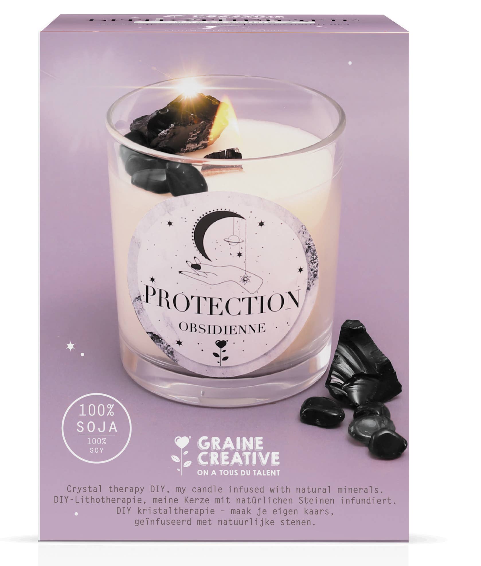 Graine Créative - Wholesale DIY Craft Kit - OBSIDIAN LITHOTHERAPY DIY KIT0