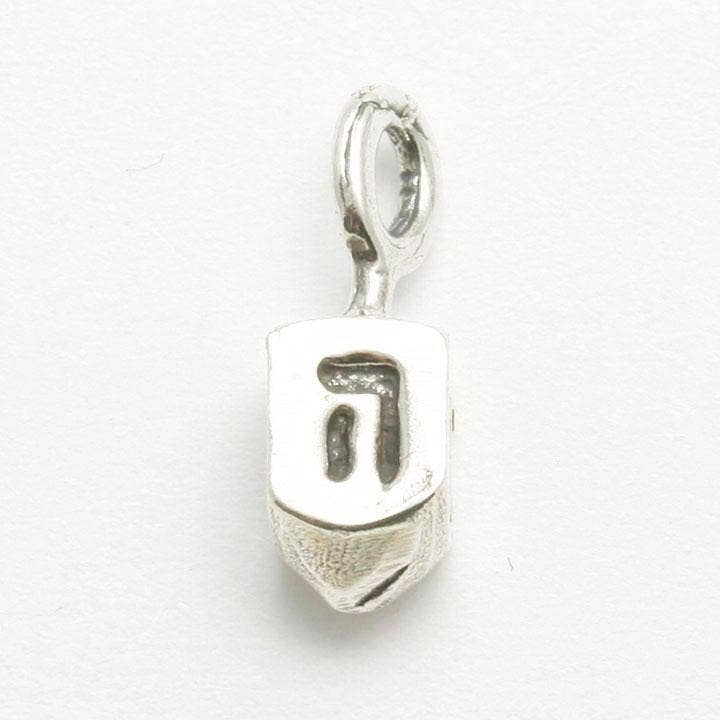 Bareket Fine Jewelry - Wholesale Individual Charm/Pendant - Sterling Silver Dreidel 3D Pendant Small Solid Hanukkah