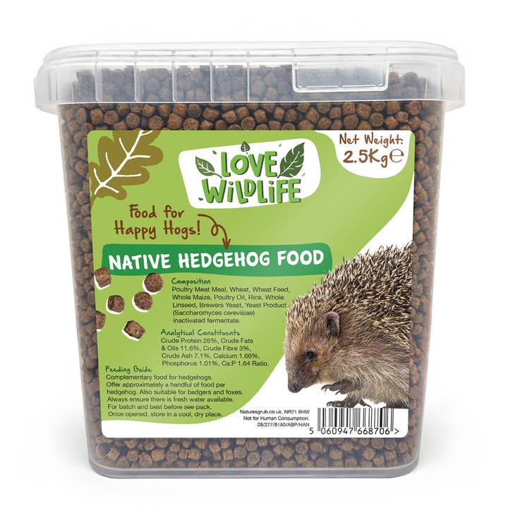 Love Wildlife Native Hedgehog Food 2.5kg Bucket | Postbiotic for wholesale by Natures Grub