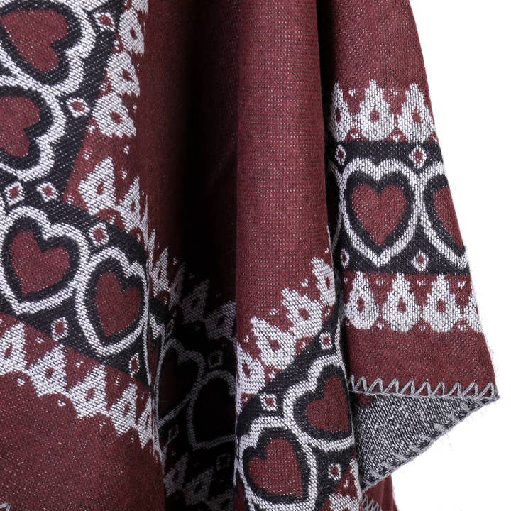 Superbia – wholesale Cape - Dam – En storlek Love Heart omlottkappa