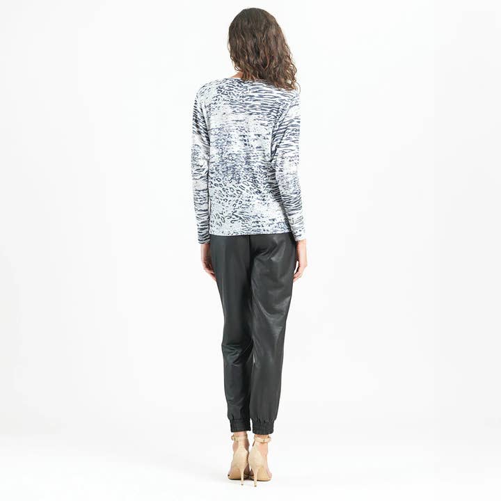 Nero/Bianco T58WP - Cozy Shimmer Texture - Top in maglia con maniche Dolman in vendita all'ingrosso su Faire2