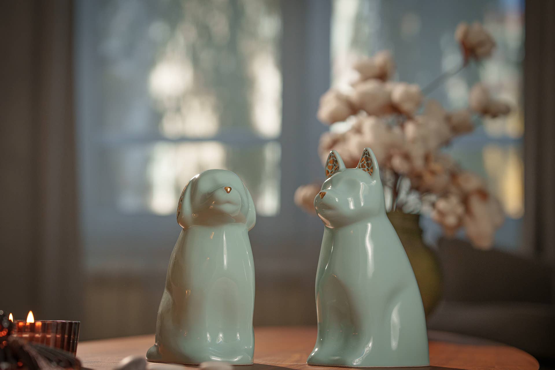 Pulvis Art Urns - Wholesale Pet Urn/Keepsake Box - "Cuddle" Pet Urn for Dog - Baby Blue | Ceramic10