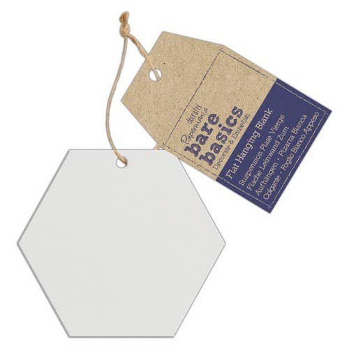 West Design Products UK – wholesale Craft supplies – Bare Basics Flat Hanging Blank - Frosted Acrylic Hexagon0