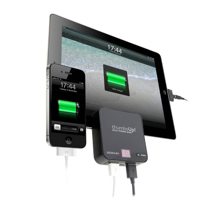 Doppio Power Bank - 6600 mAh (nero) per la vendita all'ingrosso da parte di Mad Monkey GmbH