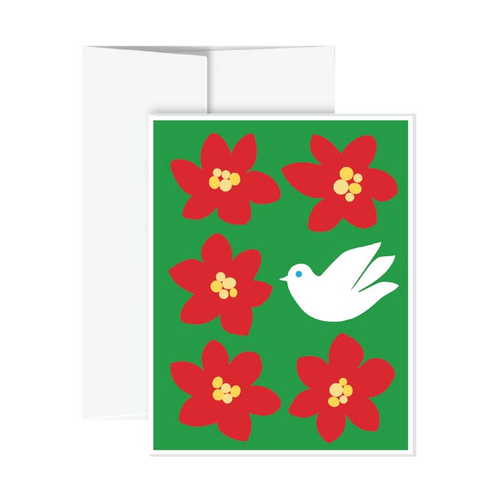 Holiday Card - Peace Flower (Red & Green) for wholesale by All Very Goods
