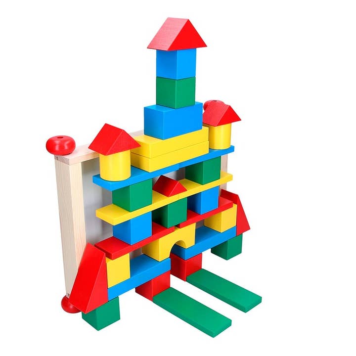 Costruttore in legno 35 dettagli, set da costruzione, giocattolo da costruzione per la vendita all'ingrosso da parte di Komarov Toys