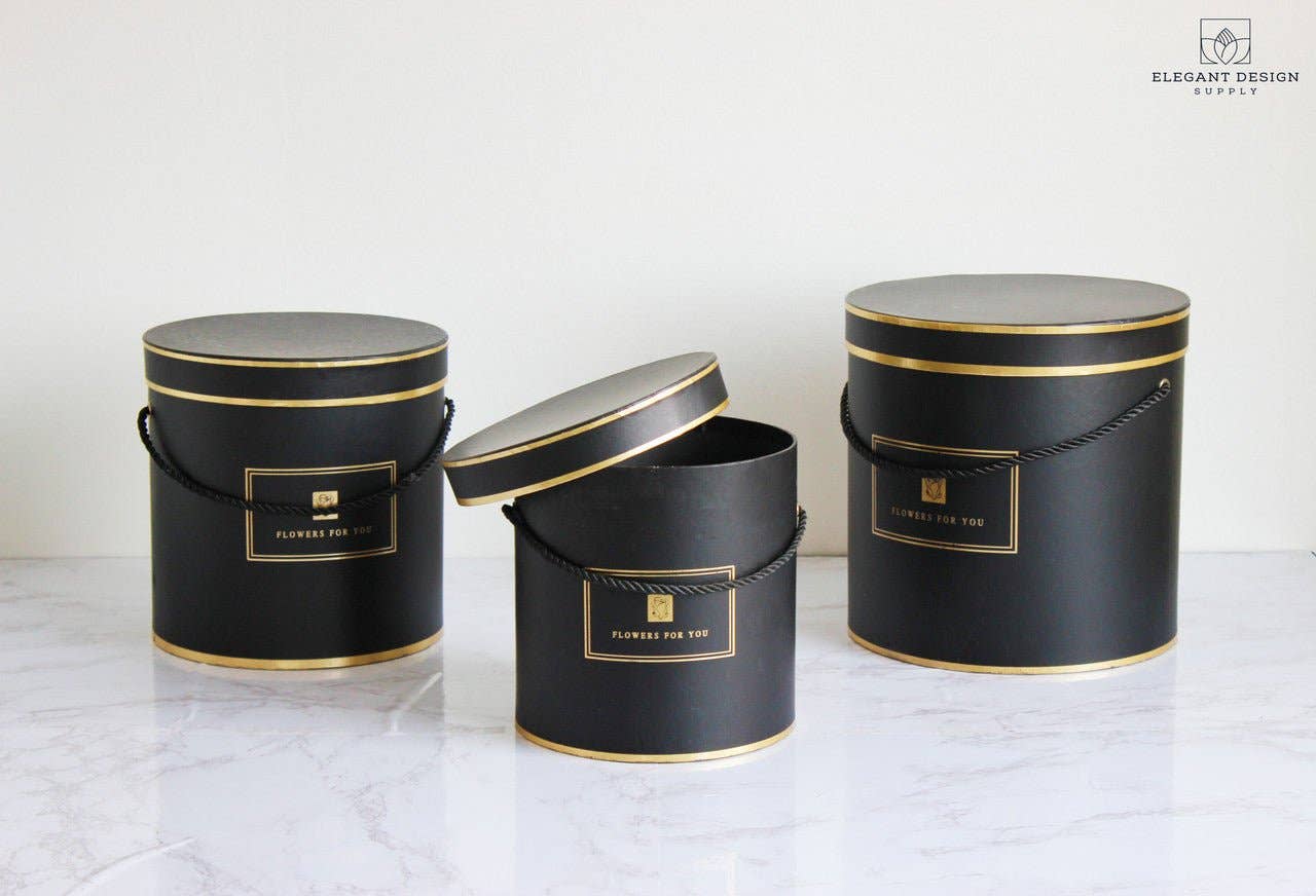 Elegant Design Supply – wholesale Presentbox – Rund blomsterbox i hattmodell «Flowers for You»4