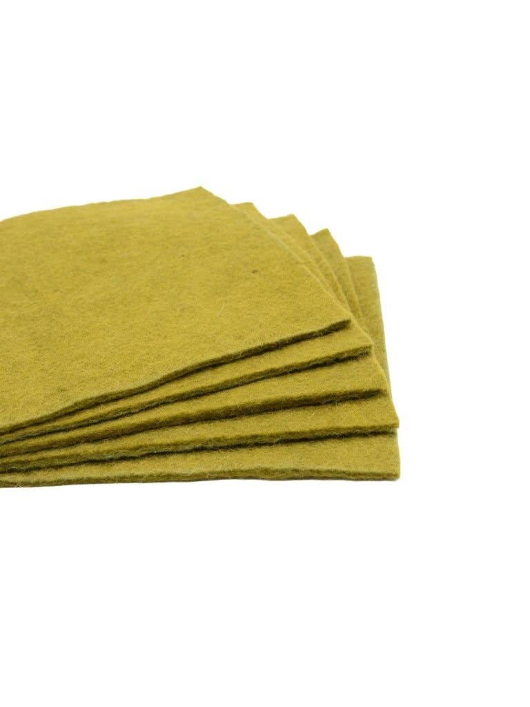 Woollyfelt - Wholesale Craft Supplies - Soft Yellowish Green Felt Sheets Set of 51