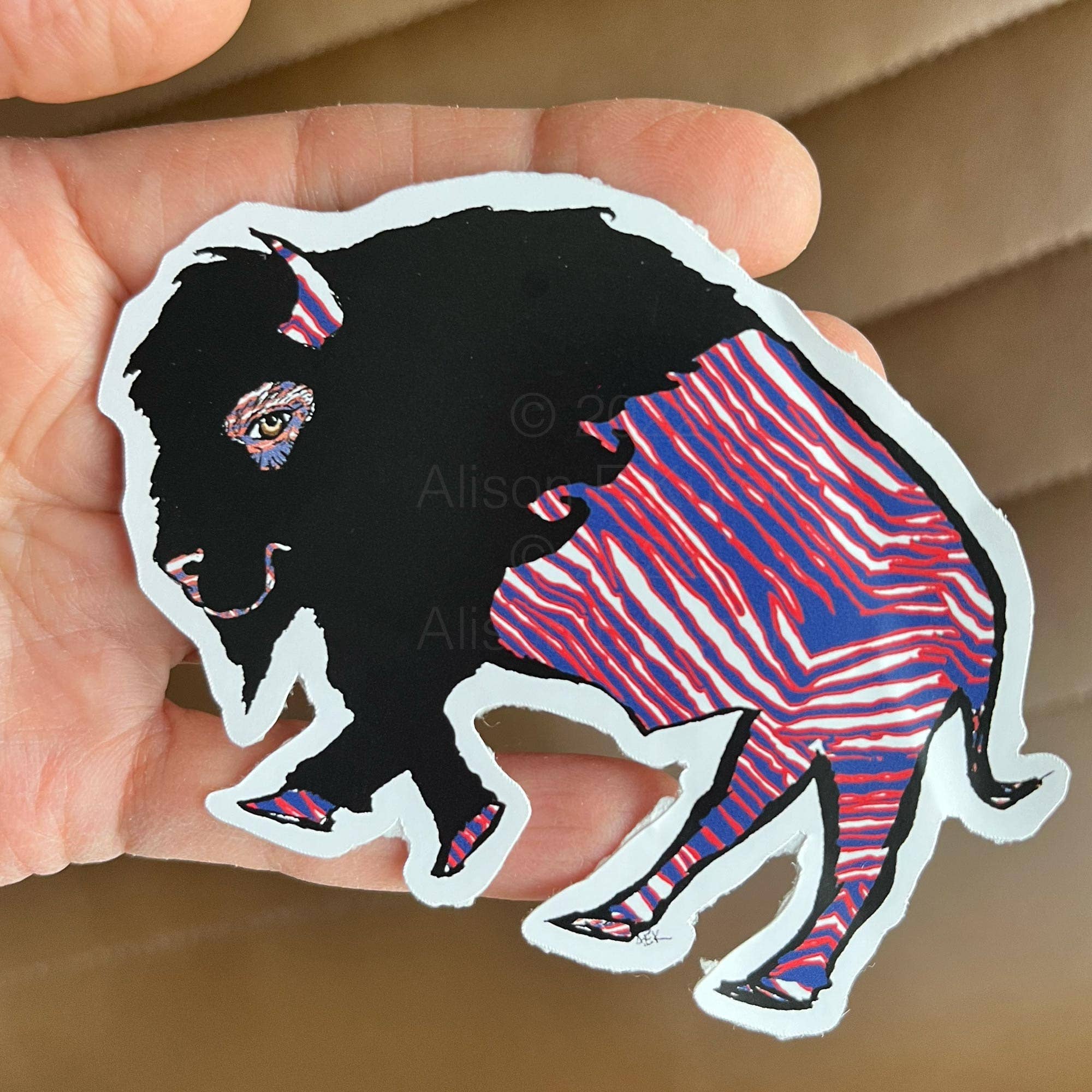 Alison E. Kurek - Wholesale Sticker - Football Inspired Buffalo Die Cut Waterproof Vinyl Sticker2