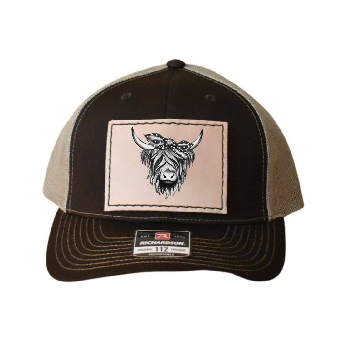 Prairie Buffalo - Wholesale Patch - Leather Hat Patches - Highland Cow with Bow9