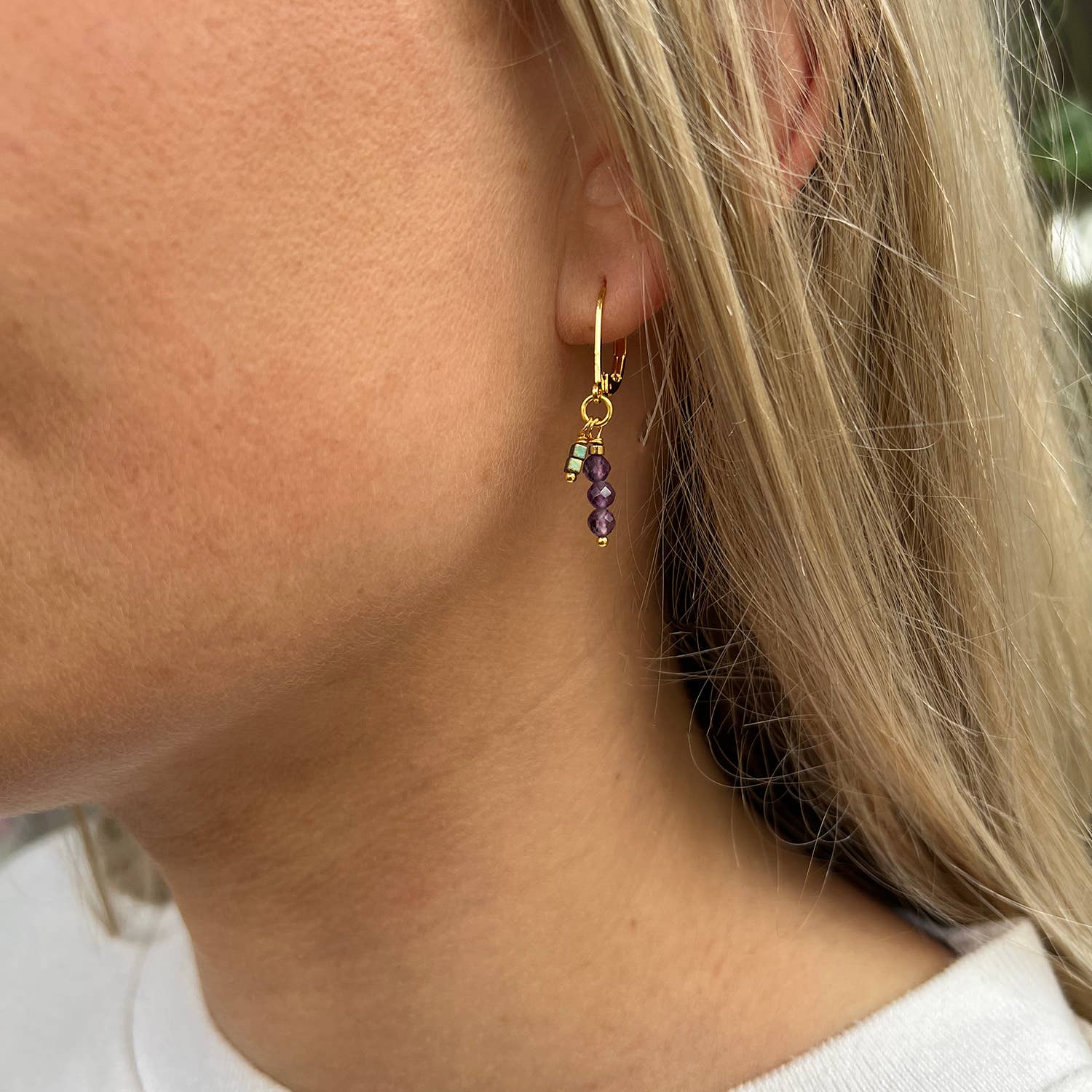 Jazu Jewellery - Venta al por mayor Pendientes colgantes - Pendientes Nona con piedras semipreciosas7