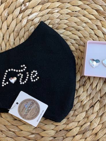 Pack mascarilla & pendientes corazón grandes adulto para venta al por mayor de Cucadas de Ana