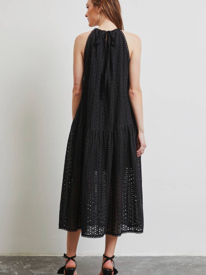 Heyson - Wholesale Dress - Women's - LD1041 SLEEVELESS DROP WAIST EYELET DRESS