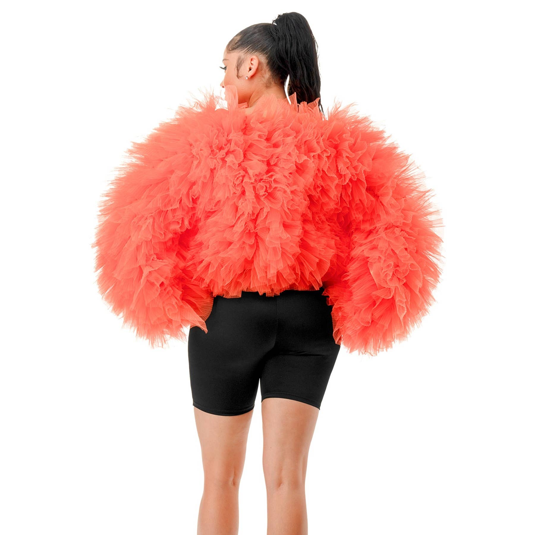 DORCAS - Wholesale Blouse - Women's - Plus Long Sleeve Ruffle Tulle Top Blouse3