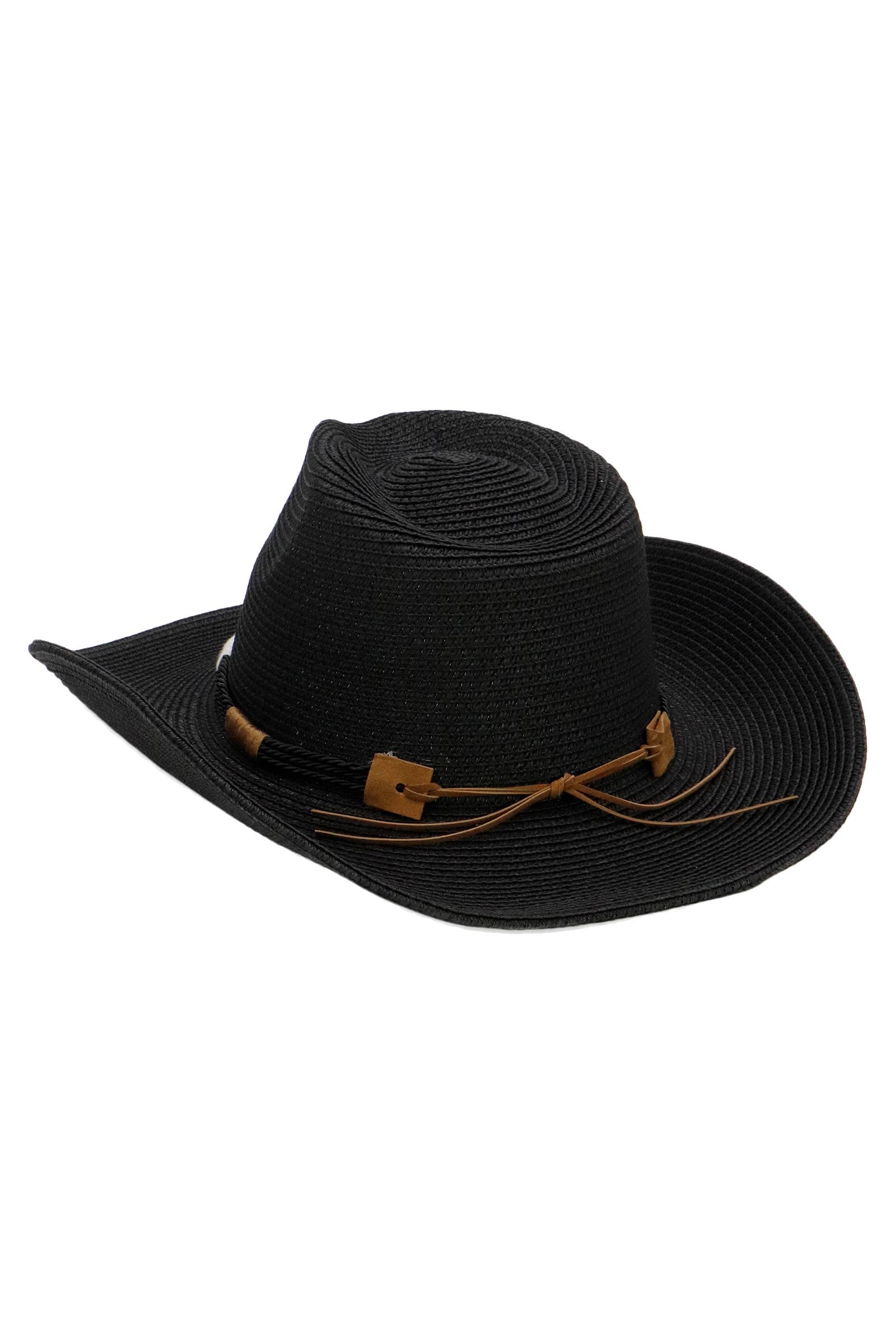 Cap Zone - Wholesale Straw Hat - Women's - Coastal Stitch Braided Belt Paper Straw Cowboy Hat6