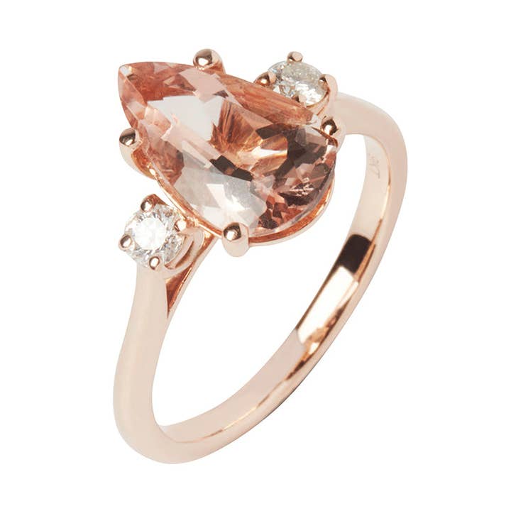 Morganite and Diamond Engagement Ring for wholesale by Kirsty Taylor Goldsmiths