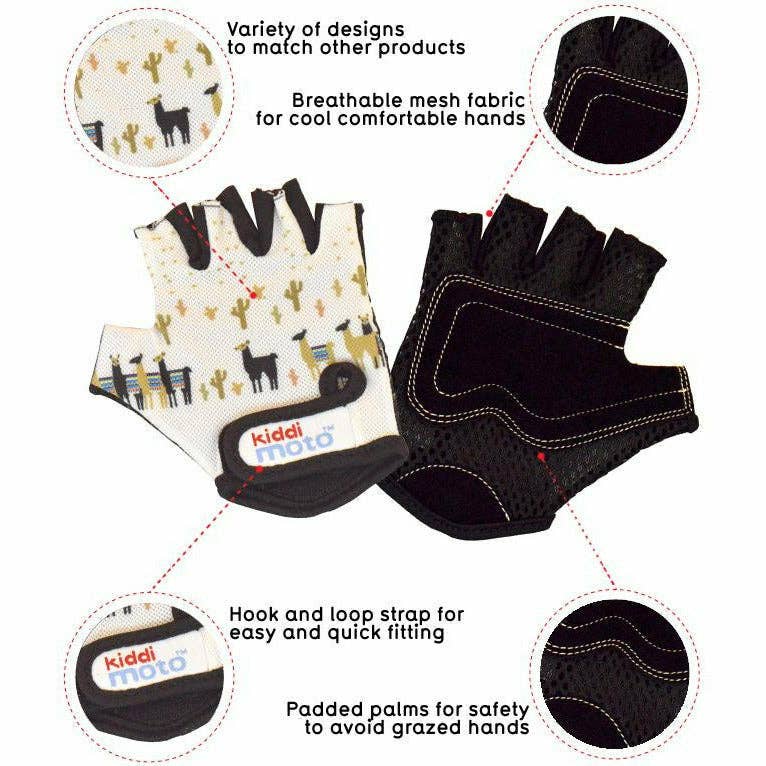 Kiddimoto - Wholesale Gloves - Kids - Kiddimoto Gloves: Llama Design - Secure Grip for Young Rider3