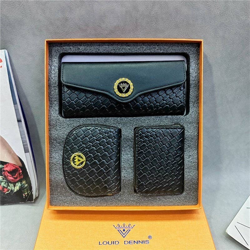 UZ Wholesale Store - Wholesale Wallet - Women's - Gift Box Set PU Wallet Card Holder Three-Piece Set7
