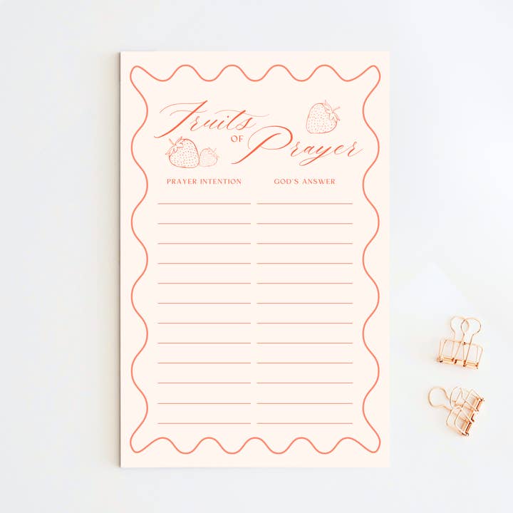 Catholic Notepad, Fruits of Prayer for wholesale by Pietà Paperie