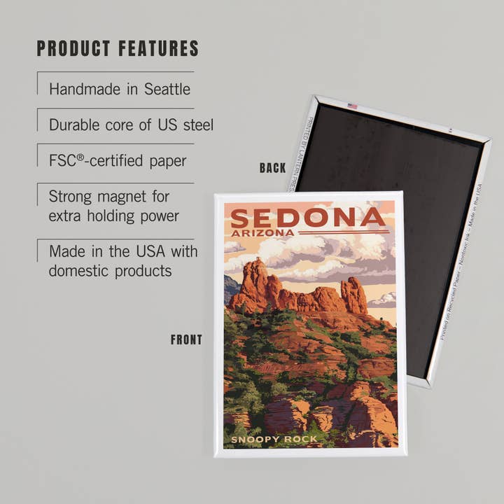 Lantern Press – wholesale Magnet – MAGNET Sedona, Arizona Snoopy Rock