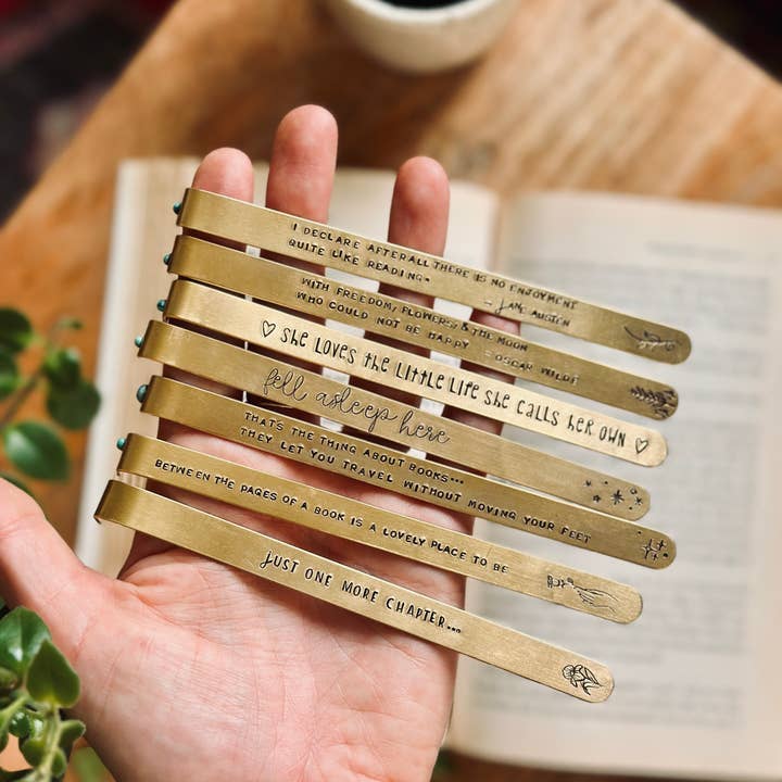 Brass Bookmark with Turquoise for wholesale by Sweet Thyme Design