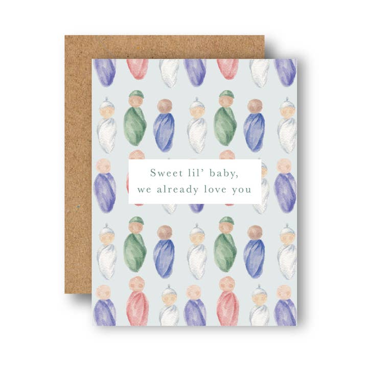 By Caroline Ann – wholesale Babykort – Sweet Baby Love You Gratulationskort - Dusch, ny mamma, familj