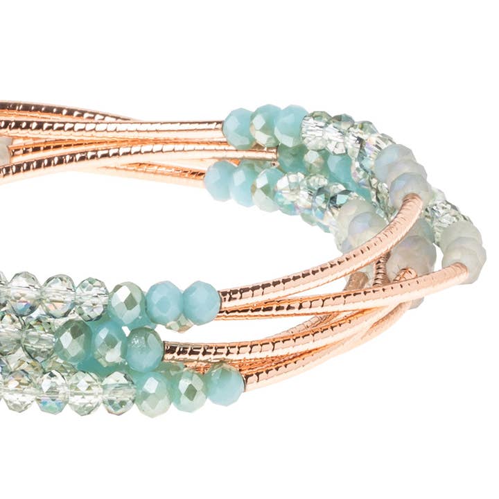 Scout Curated Wears - Wholesale Beaded Bracelet - Scout Wrap : Neptune/rose gold2