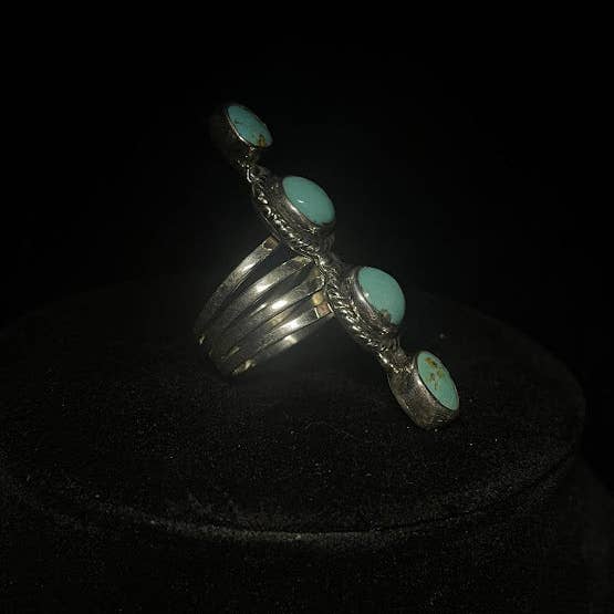 Regul Silver – Engroshandel Statementring – Fire sten sterlingsølvring | Ægte turkis2