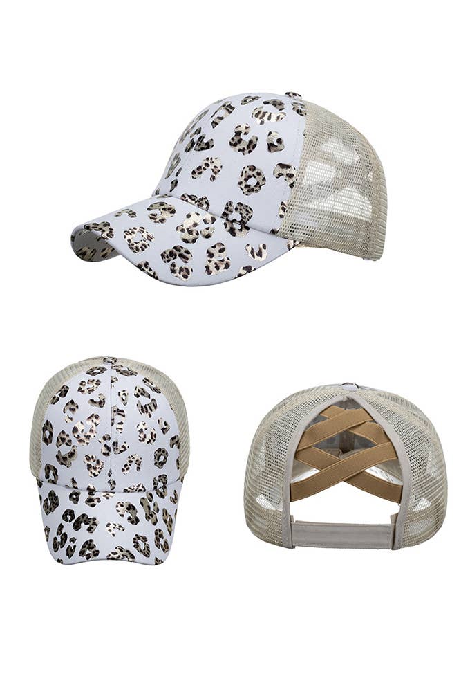 UNISHE - Wholesale Baseball Cap - Women's - Foil Leopard Print Baseball Cap ZMM0044