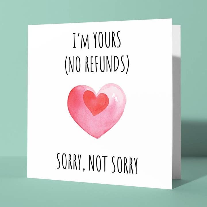 Sono Tuo Nessun Rimborso - Biglietto per Anniversario e San Valentino per la vendita all'ingrosso da parte di Peacock Printing