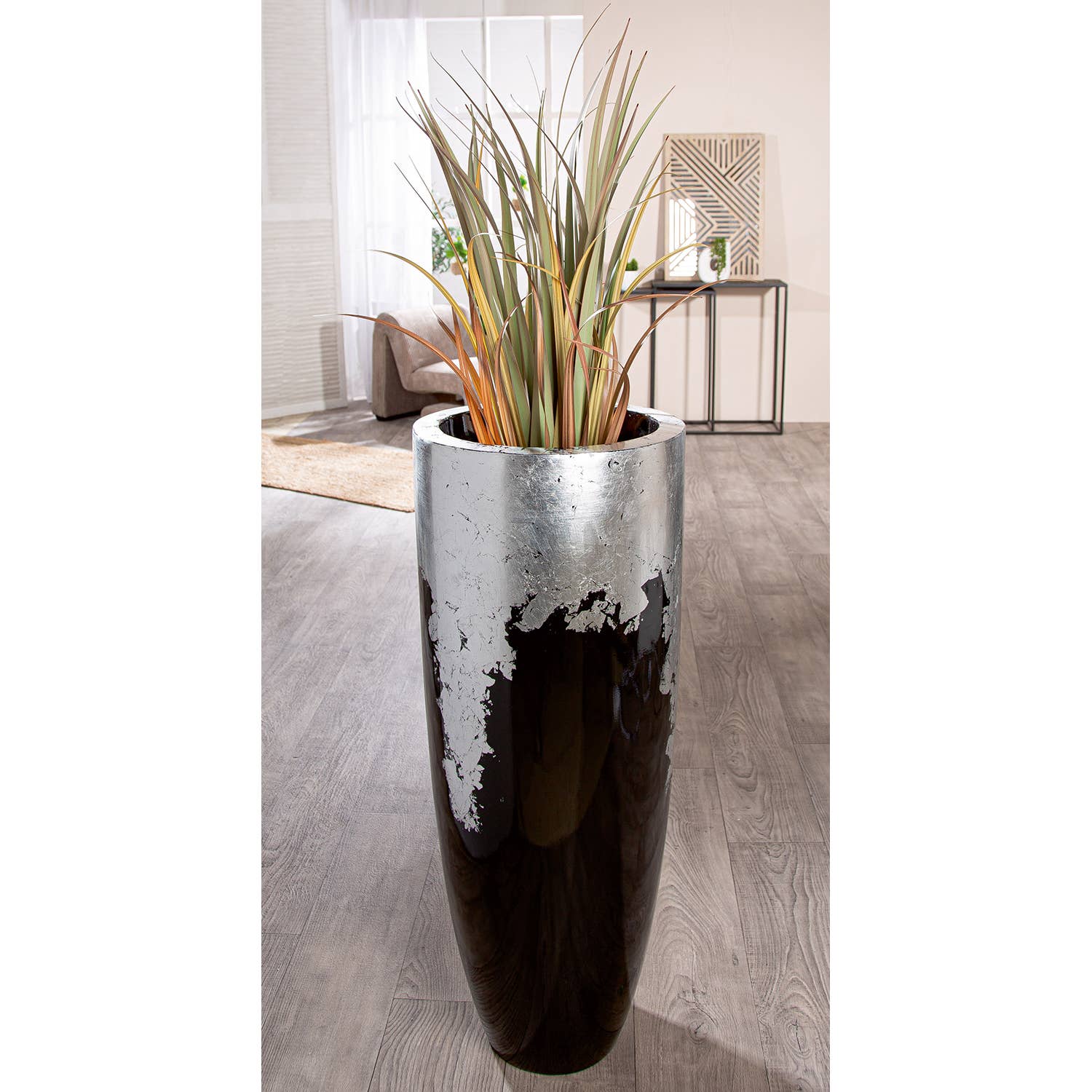 black silver XXL Planter Cone Black; Silver-colored H. 100 cm, PU 1 for wholesale on Faire1