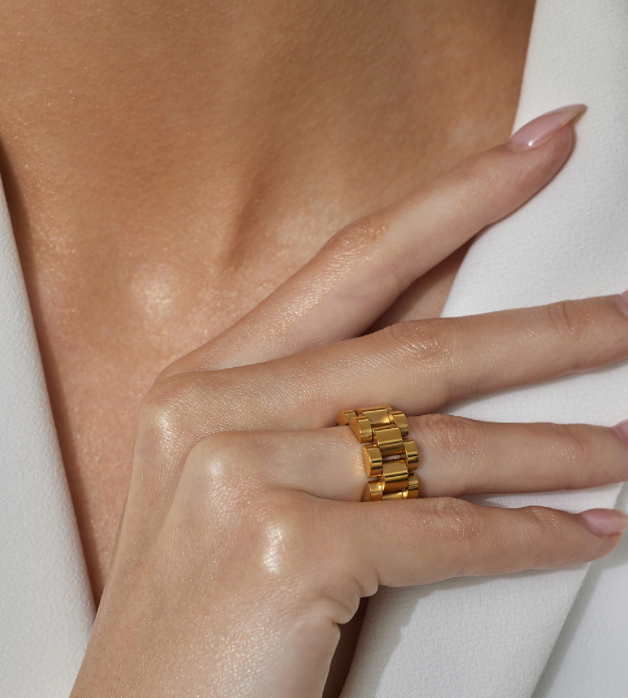 HoopLa - Wholesale Chain Ring - Roll X- Watch band Ring- Stainless steel 14K5