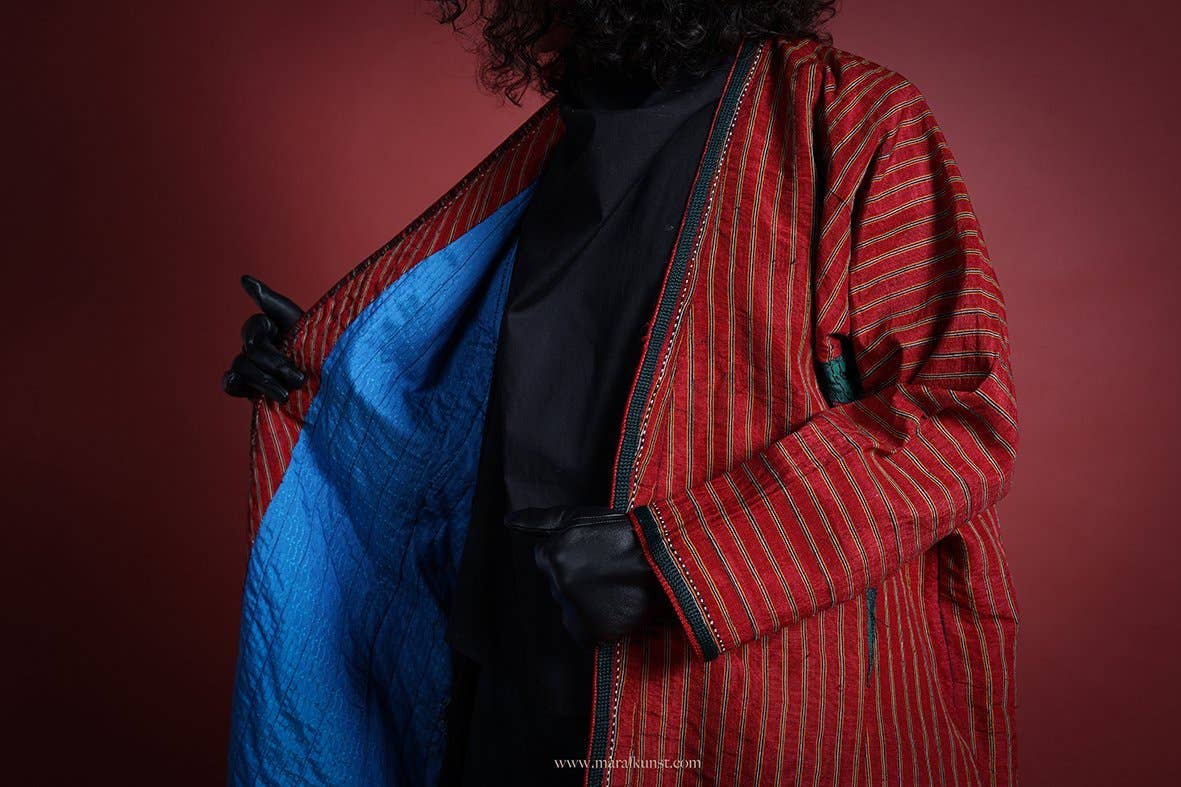 Maral Kunst - Wholesale Coat - Women's - Red Cotton Handmade Turkmen Custom4