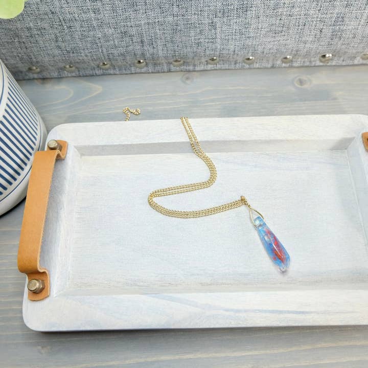 Reylo lille gige Kyber krystal halskæde rød og blå krystal Star Wars gave for engroshandel hos BlueButterflyBazaar