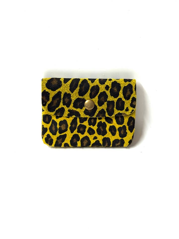Leopard Print Suede Coin & Card Purse for wholesale by Cassette Barcelona
